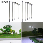 10 X mudelraudteerongi HO OO skaala lambiposti t&auml;navavalgustite LED-id, k&otilde;rgus 104 mm