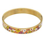 Les Tr&eacute;sors De Lily [R4929] - Disainer k&auml;sitsi valmistatud terasest k&auml;ev&otilde;ru  Obao  mitmev&auml;rviline kuld - 60 mm - 10 mm mitmev&auml;rviline