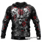 Kevad-s&uuml;gis Meeste Pusad Pusa 3D Prindiga Reaper Skull Ingel Ja Deemon Mees Riietus Mood vabaaja Pullover Kampsun Meeste M