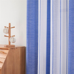 Stripe Voile l&auml;bipaistvad kardinad magamistoa elutuppa Kodukaunistavad t&uuml;llkardinad W150*H250cm
