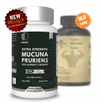 Mucuna Pruriens 1000mg kapsel L-DOPA alandab stressi, v&auml;hendab &auml;revust, t&otilde;stab tuju Pack=180 Capsules