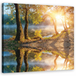 L&otilde;uenditr&uuml;kk Forest Fog Lake Landscape 30x30 kollane