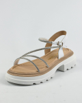 Kivikividega sandaalid Evromoda 6811440 36 Valge nahk 36 valge
