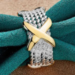 925 Sterling Silver Cross 7 8 9 10 S&otilde;rmus naistele Moodne pulmapeo v&otilde;lu Ehted 7