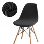 1 / 2 / 4 / 6 tk Uus Velvet Shell tooli kate pestav eemaldatav istmekate K&auml;etumata riidest baaritooli katted banketi koduhotelli jaoks 1-Pcs must