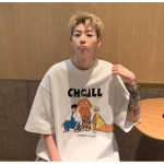 Meeste l&uuml;hikeste varrukatega T-s&auml;rgid Graafilise tr&uuml;kiga kirjaga Poolvarrukatega T-s&auml;rgid Pullover T-s&auml;rk Juhuslik T-s&auml;rk Meeste Korea Vabaaja Kaela Retro Topid M must