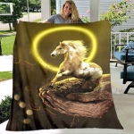 Galloping Horses 3D viskatek Flanell pl&uuml;&uuml;sis tekk lastele T&uuml;drukutele Sherpa tekk Diivani tekikate reisitekk 75x90cm