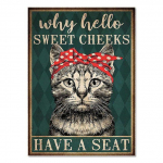 Mental Black Cat Poster Your Butt Salvr&auml;tikud My Lord Art Print Vintage Hello Sweet Cheeks Naljakas Vannitoa l&otilde;uendimaal Kodukaunistus Ilma raamita 21*30cm