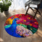 Voodipesu Paabulind Magamistoa P&otilde;randamatt Roosa lilleline &uuml;mmargune vaip Akvarell Moodne ala vaip Loomade elutuba Diameter 60cm