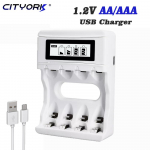 CITYORK Smart Intelligentne kiire LCD indikaator USB akulaadija 1,2 V AA/AAA NiMh NiCd laetava aku jaoks