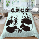 Armas hiiglasliku panda tr&uuml;kitud voodipesu, &uuml;he kaheinimesevoodi t&auml;issuuruses padjap&uuml;&uuml;r ja tekikate, 2 v&otilde;i 3 loomamustriga mugav kodukaunistus UK Single 135x200cm