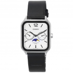 Casio Standard Analog Moon Phase Leather Strap White Dial Quartz MTP-M305L-7A Meestekell valge