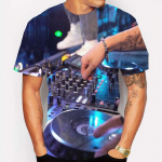 Suvine meeste riietus T-s&auml;rk Hip Hop Lahe &ouml;&ouml;klubi Rave Party 3D Olen DJ Tr&uuml;kkimine Vabaaja T-s&auml;rk Harajuku Suured T-s&auml;rgid 4XL