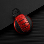 Nahast TPU auto kaugjuhtimispuldi v&otilde;tme&uuml;mbrise kaanehoidja BMW Mini COOPERS ONE JCW F56 F55 F54 F57 F60 R55 R56 R57 R58 R59 R60 S Roadsteri jaoks Key Case punane