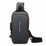 Meeste multifunktsionaalne vargusvastane USB-&otilde;lakott Crossbody Bag Travel Sling Bag Pack Messenger Pack rinnakott must pruun v&auml;rv