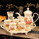 Euroopa stiilis keraamika p&auml;rastl&otilde;unatee teekomplekt kandikuga kohvitassiga Briti terve komplekt Kodu Luksuslikud tipptasemel pulmatarbed