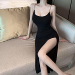 Seksikas Sling-kleit naiste poolitatud keskmise pikkusega kleit v&ouml;&ouml;kohaga m&auml;hitud puusaseelik One Size sinine