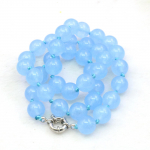 10 mm &uuml;mmargune sinine nefriit kaltsedoni kaelakee looduslikust kivist jaspisest k&auml;sitsi valmistatud naiste t&uuml;drukute kaelariided ehete valmistamise disaini jaoks 10mm