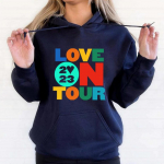 Love on Tour Hoodie Trendikas pusad HS Pusa Piibel HS Love on Tour Hoodie Esteetiline HS Concert Hoodie Casual dressipluus S tumesinine v&auml;rv