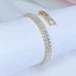 CMM naiste moeehte kingitus kuldse ja h&otilde;bedaga kaetud AAA+ kuupmeetri tsirkooniumoksiidiga tennisek&auml;ev&otilde;ru kuld