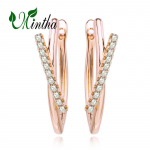 MINTHA Clip K&otilde;rvar&otilde;ngad Trendikas Rose Gold Color Pulmad Igap&auml;evased moeehted Kuubiktsirkooniumoksiid pikad k&otilde;rvar&otilde;ngad naistele Pruudi geomeetriaga k&otilde;rvar&otilde;ngad A