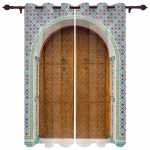 Kollane sein v&auml;rav Maroko akende kardinad lastetoa elutoa kardina paneelid k&ouml;&ouml;gikardinad 135W x 60H(cm)