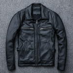 Uued meeste lehmanahast mantel Meeste ehtsast nahast jope Vintage stiilis meeste nahkriided Mootorratturi jakid pluss 134 cm XL