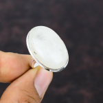 Vikerkaare Kuukivi S&otilde;rmus V&auml;&auml;riskiviehted 925 Sterlingh&otilde;be S&otilde;rmus Reguleeritav S&otilde;rmus K&auml;sitsi valmistatud Uusima Disainiga Ehted Kihlas&otilde;rmus Kingitus Emale Adjustable