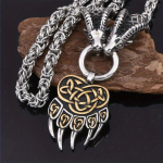 316L Viking Vintage Sheep Head Bear Claw ripats Meeste Kaelakee, Moodne Punk Hip Hop Kaelakee, Peoehted Kingitus s&otilde;pradele h&otilde;be