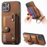 Luksuslik PU-nahast rahakott telefoni&uuml;mbris IPhone 15 14 Plus 13 12 Mini 11 Pro Max X XS XR randmepaelte jaoks. for iPhone 14 Pro pruun