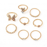 Lihtsad Boho Rings Butterfly Flower galvaniseeritud elegantsed