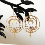 Golden Butterfly Moon Star Disain rippuvad k&otilde;rvar&otilde;ngad Elegantne B&ouml;&ouml;mi stiilis sulamist ehted Isiksus naiselik kingitus