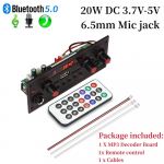 2 * 10 W v&otilde;imendi MP3 dekoodri tahvel DC 5 V Bluetooth 5.0 heli muusikapleieri tugi 6,5 mm mikrofoni FM raadio TF USB salvestusmooduli auto k&otilde;larid