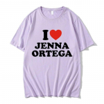 I Love Jenna Ortega T-s&auml;rk Topid Suvised Unisex Hip Hop Lahedad l&uuml;hikeste varrukatega T-s&auml;rgid Unisex Naiste Mood Vabaaja Suur Eu Suurus Ts&auml;rk L