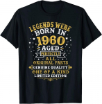 Legendid s&uuml;ndisid aastal 1960 62 aastat vana 62. s&uuml;nnip&auml;ev Unisex T-s&auml;rk S