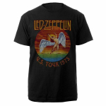 Led Zeppelin USA tuur 1975 Must klassikaline rock metali b&auml;nd Unisex T-s&auml;rk S