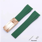 20 mm 21 mm esmaklassiline silikoonrihm Rolexi allveelaeva jaoks DAYTONA GMT Yacht-Master seeria tarvikud Asenduskella k&auml;ev&otilde;ru Army green-R 20mm no logo
