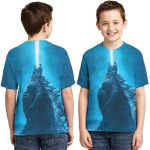 Godzilla Vs Monster King Kong T-s&auml;rk 3D digiprindiga T-s&auml;rk Multikas Poistele T&uuml;drukutele L&uuml;hikeste varrukatega suver&otilde;ivad Kingitus 150cm