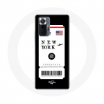 Coque pour Xiaomi Redmi Note 10 Pro Billet d'avion New York
