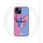 Coque pour Iphone 14 Plus Stitch et angel bleu rose - Maniacase