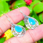 Looduslik Aqua Kaltsedon kalliskivi 925 Sterling h&otilde;be kinkek&otilde;rvar&otilde;ngas 1,65 c6w47