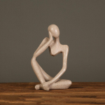 Thinker Resin sile pind Kodukaunistus K&auml;sit&ouml;&ouml; kingitus Kaasaegne abstraktne inimolendid mudel Euroopa lauakaunistus K&auml;sitsi valmistatud Right valge