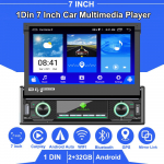 1 Din Carplay autoraadio Android auto universaalne multimeediumipleier 7  &uuml;lest&otilde;stetav ekraan Volkswagen Nissan Hyundai Kia jaoks 2+32GB must