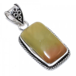 Natural Polychrome Jasper Gemstone 925 Sterling Silver Pendant 1.97 j8v38