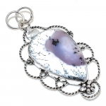 Natural Dendrite Opal Gemstone 925 Sterling Silver Gift Pendant 2.96 s0j02