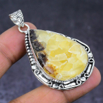 Natural Septerian Stone Gemstone 925 Steling Silver Jewelry Pendant 2.17 n3h76