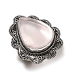 Natural Rose Quartz Gemstone Handmade 925 Sterling Silver Gift Ring Size 8 o8f00
