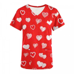 Naiste Scrubs Topid &Otilde;e vormiriietus S&uuml;da 3D Prindiga T-s&auml;rk Naiste Mood V-kaelusega Taskukombinesoonid Meditsiinivormid T&ouml;&ouml;riided L