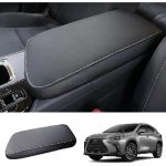 for 2022 2023 2024 Lexus NX Armrest Cover, for Lexus NX250 NX350 NX450+ Center Console Cover, Comfy Leather Console Armrest Cover 2023 2024 L EXUS NX Black-Padded
