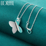 925 Sterling Silver Silver Liblikas Ripats Kaelakee Pulma Mood Ehted 45cm